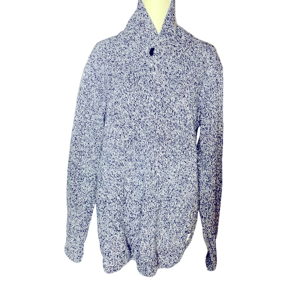 Penfield Men's Wool Cowl Neck Sweater Gray Blue Heavyweight Knit Size M